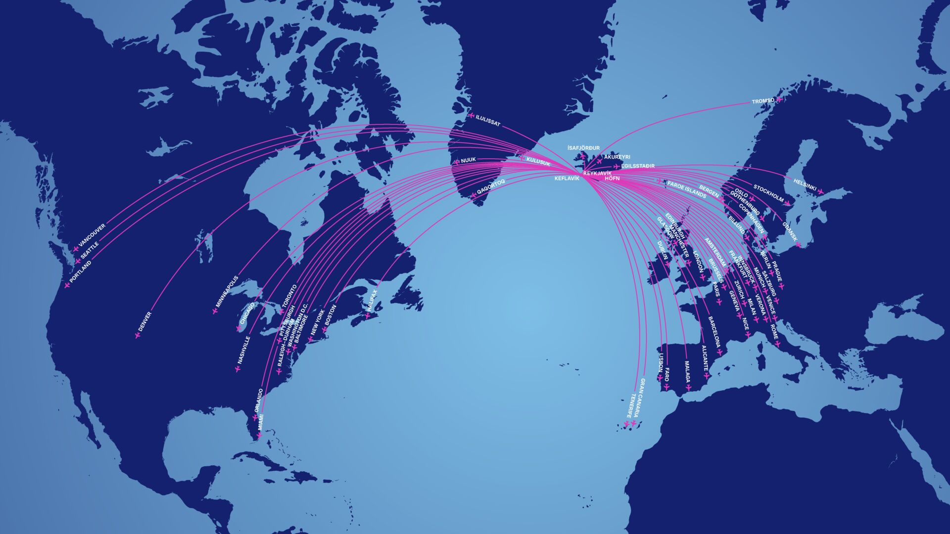 Icelandair routenetwerk